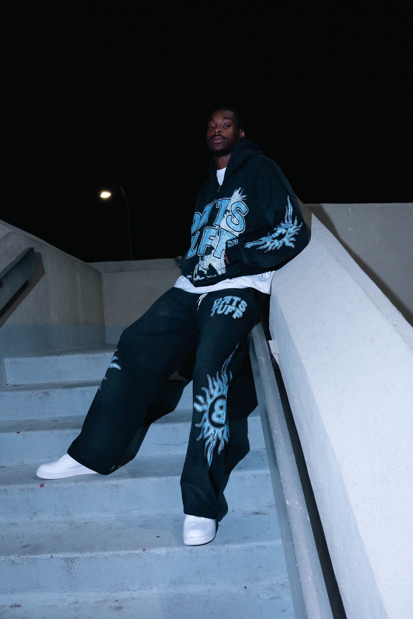 BLACK SOLAR FLEX SWEAT SUIT